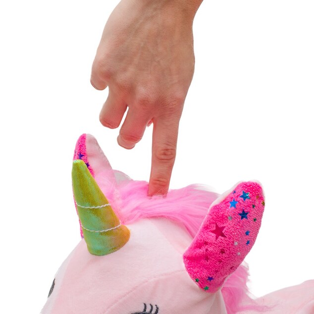 Plyšový skákací koník so zvukom Baby Mix Jednorožec