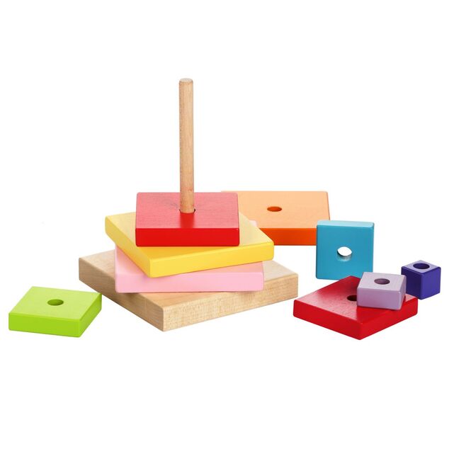 CUBIKA 13357 Farebná pyramída - drevená skladačka 9 dielov