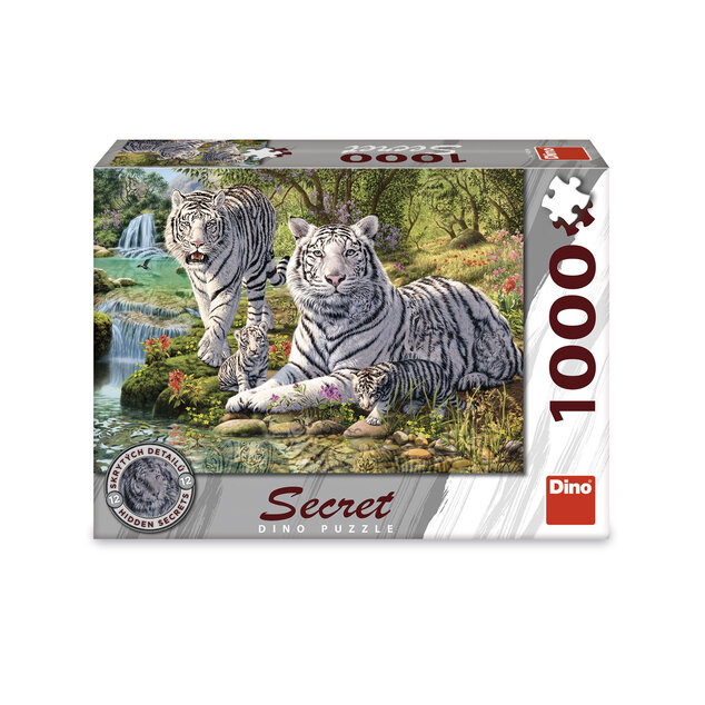 Puzzle Biele tygre 1000 dielikov secret collection