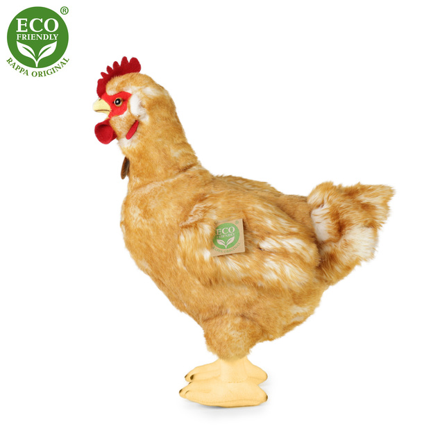 Plyšová sliepka stojaca 34 cm s vajcom ECO-FRIENDLY