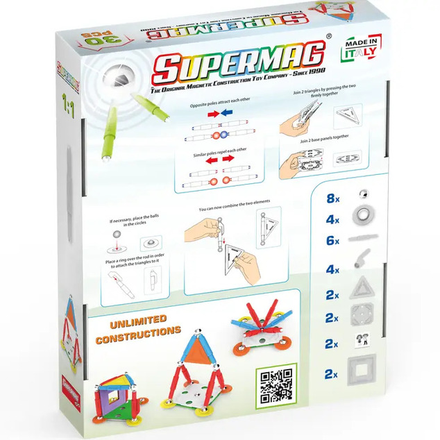 SUPERMAG magnetická stavebnica House 30ks