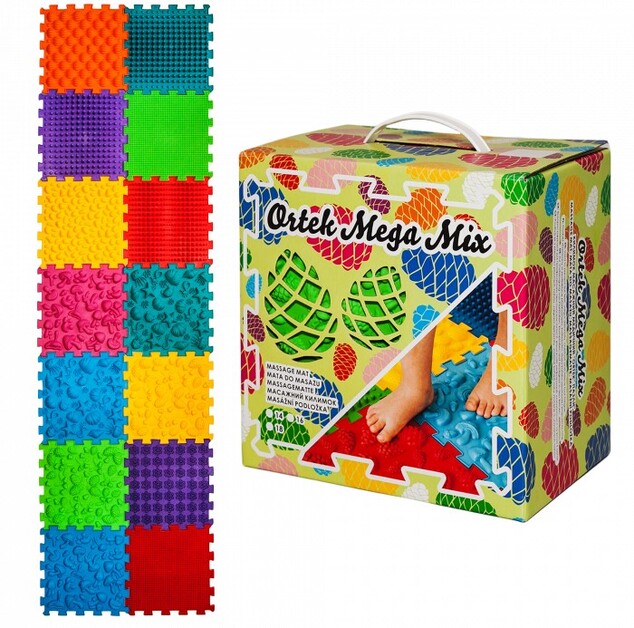 Ortek Masážna ortopedická podložka Puzzle "Mega Mix" 14 prvkov