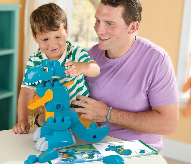Mattel MEGA BLOKS Fisher-Price 3 în 1 set de construcție cu dinozaurul T-Rex