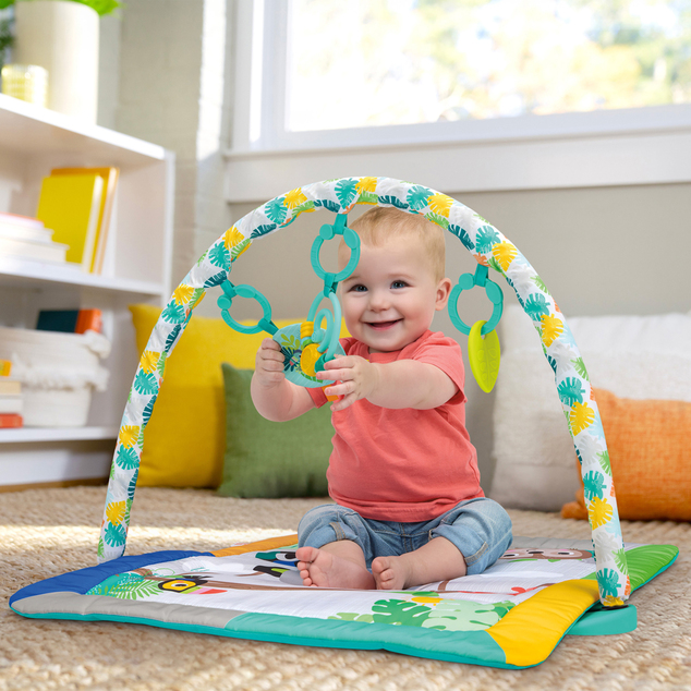 BRIGHT STARTS Tapis de jeu pour le développement moteur et sensoriel Tropical Treetop™, 0m+