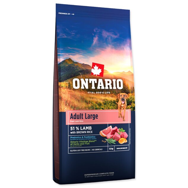 Krmivo Ontario Adult Large Lamb &amp; Brown Rice 12kg