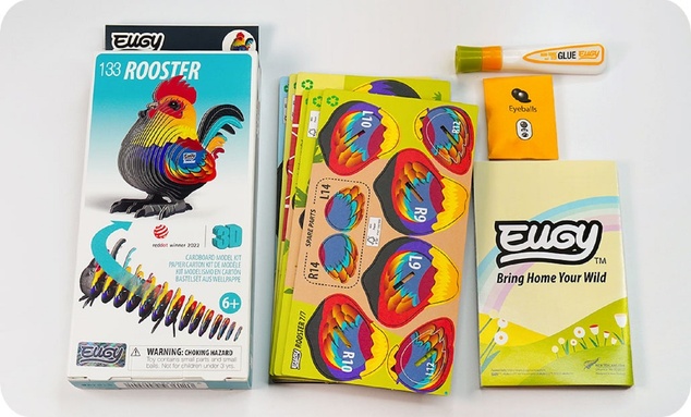 EUGY Hahn 3D Kartonbausatz