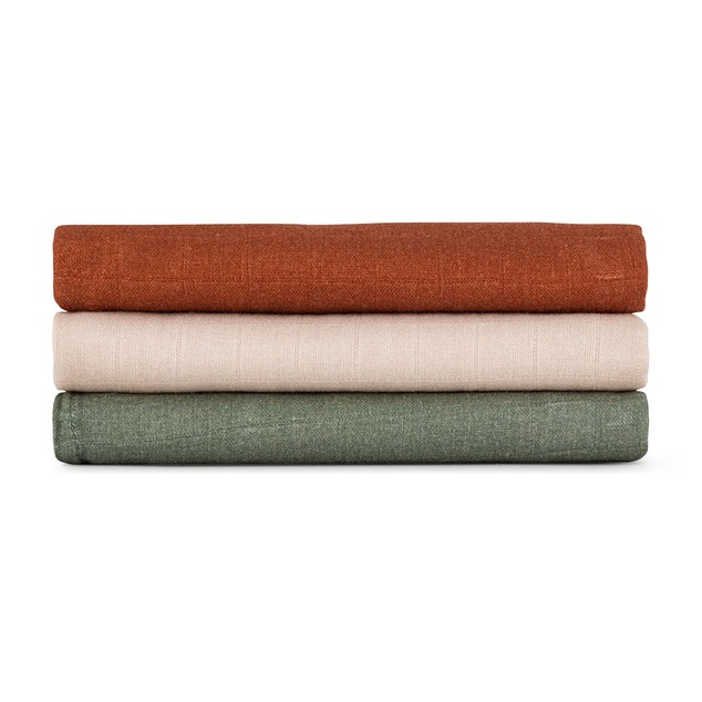 PETITE &amp; MARS Set aus Windeln aus Bambus-Musselin 3 Stück Moussy Earth Tones 68 x 68 cm