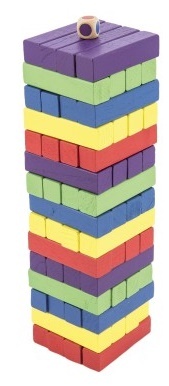 Holzturmspiel, 60 farbige Teile, soziales Puzzlespiel