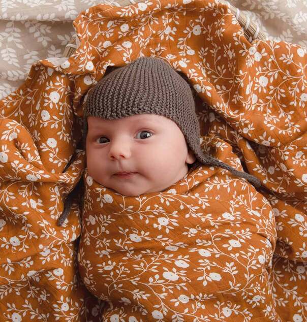 A Little Lovely Company - Mušelínová osuška XL, blossom - caramel