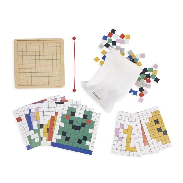 Janod Didattico Gioco educativo simmetria e codifica Mosaico in legno