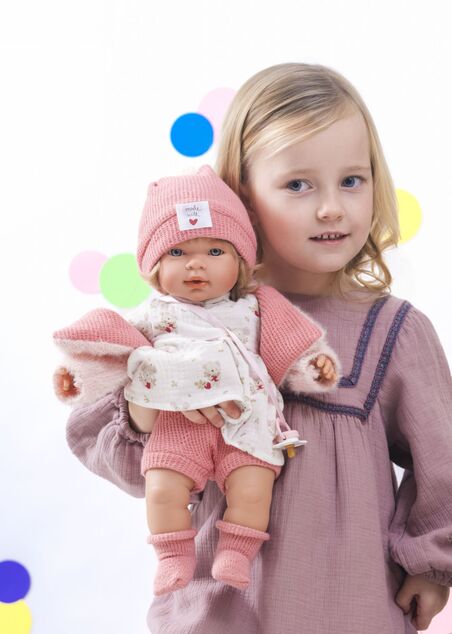 Llorens 42168 CARLA - muñeca realista con sonidos y cuerpo de tela suave