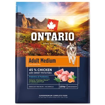 Krmivo Ontario Adult Medium Chicken &amp; Sweet Potatoes 2,25kg