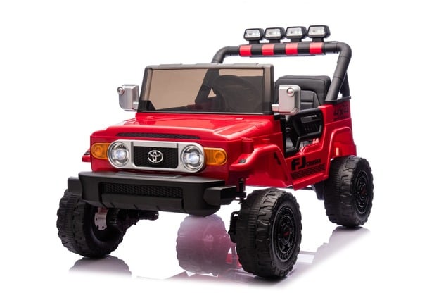 Elektrické autíčko Toyota FJ Cruiser XXL s pohonom 4x4, licencované (Dvojmiestne), červené