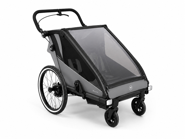 MUUVO Kočárek sportovní, na běhání a za kolo Trail 3v1 Grey
