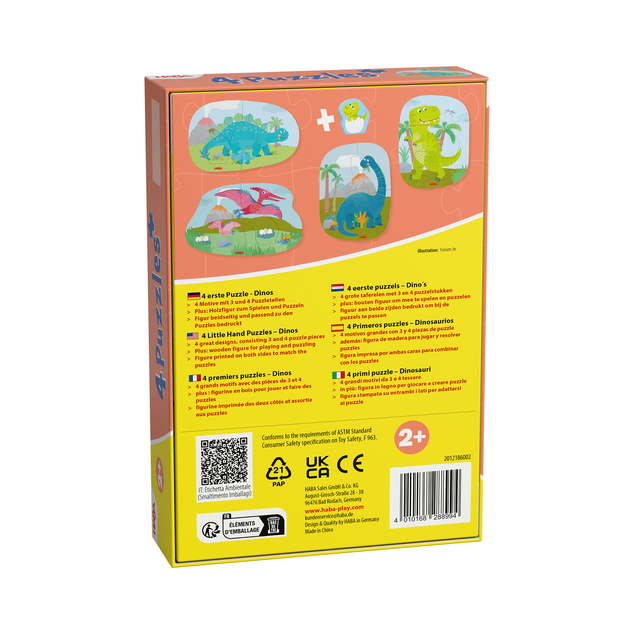 Haba Puzzle pre najmenších Dinosaury 4 ks