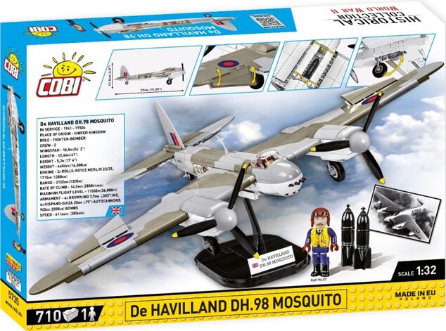 Cobi 5735 II WW De Havilland DH-98 Mosquito, 1:32, 695 k, 1 f