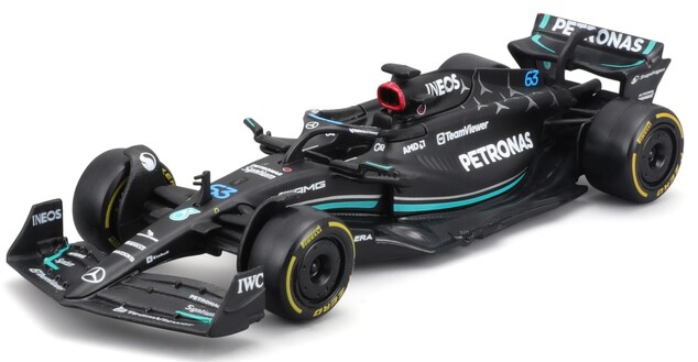 Bburago 1:43 RACE Formula F1 4PAC Mercedes-AMG F1 W15 (2024) #44 L.Hamilton #63 G.Russell