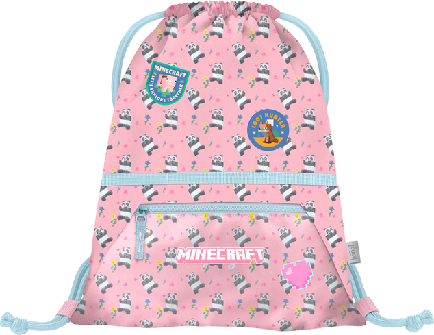 BAAGL SET 3 Airy Minecraft Panda: zaino, astuccio, sacca