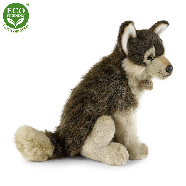 Plüsch sitzender Wolf 28 cm UMWELTFREUNDLICH