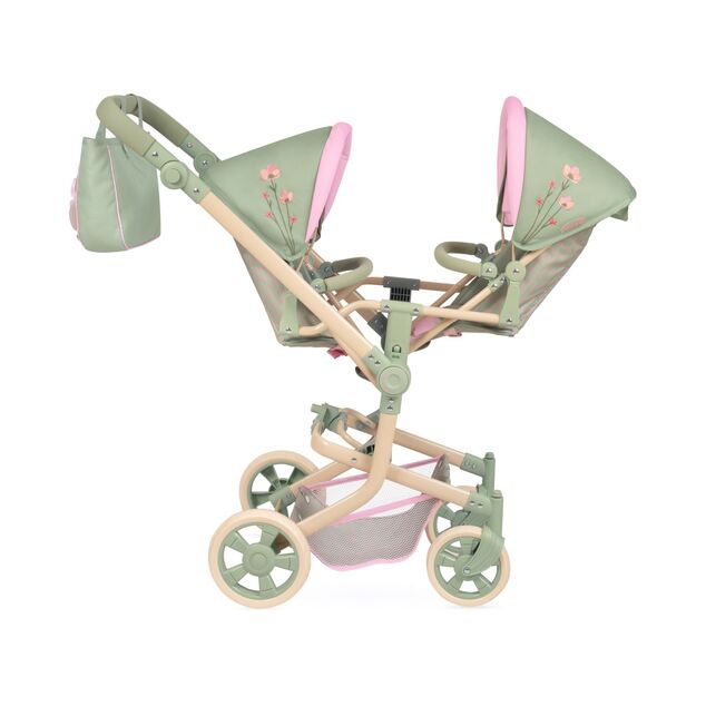 DeCuevas 90868 Passeggino pieghevole per bambole gemelle con borsa Botanic 2026 – 91 cm