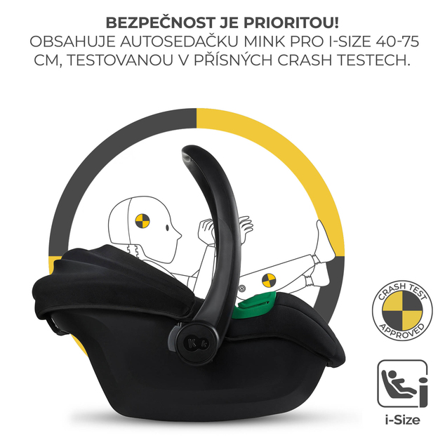 KINDERKRAFT Kočík kombinovaný 3v1 Esme Pro Pure Black