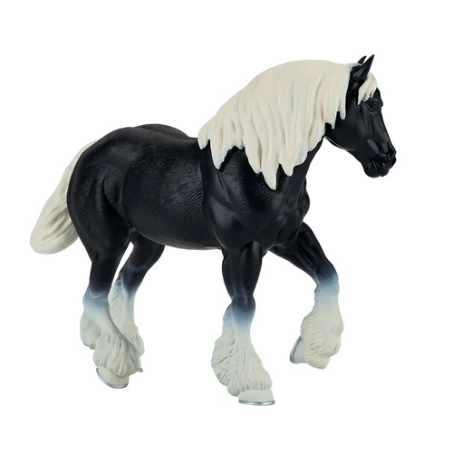 Mein Cydesdale Pferd ist schwarz.