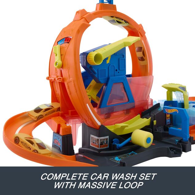 Mattel Hot Wheels City Mega Loop - Autowaschanlage mit 1 Farbwechsler