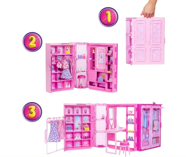 Mattel Barbie šatník snov v pastelových farbách s bábikou