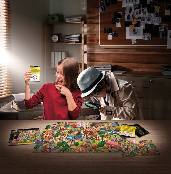 Clementoni MYSTERY PUZZLE 300 dielikov - Chyť zlodeja v lunaparku