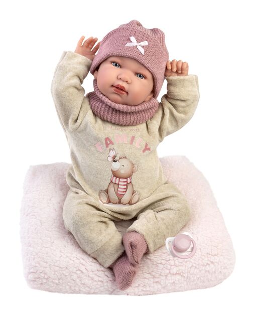 Llorens 84488 NEW BORN - muñeca bebé realista con sonidos y cuerpo de tela suave