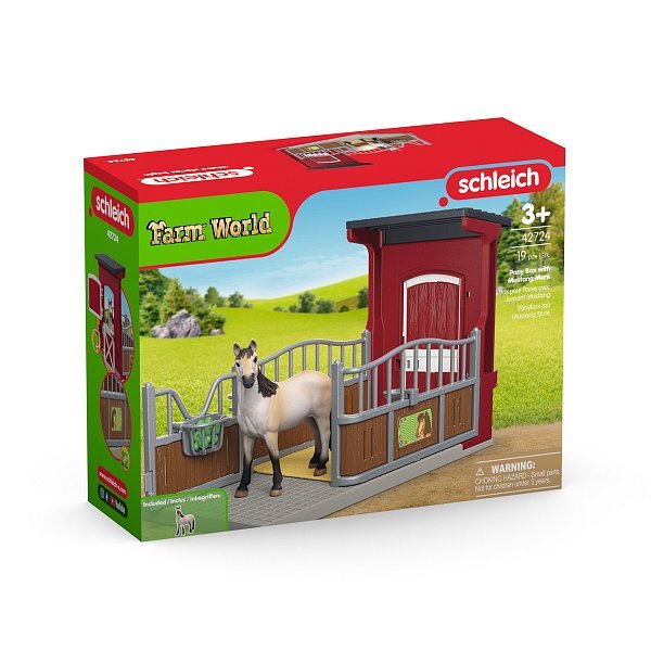 Schleich Box pre poníky s kobylou mustanga