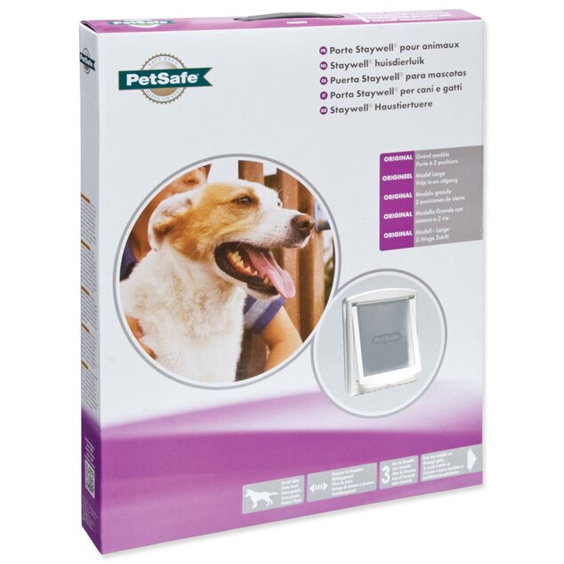 PetSafe-Kunststofftür mit transparenter weißer Klappe, Ausschnitt 37 x 31,4 cm