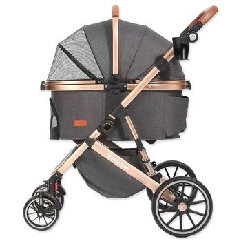 Kinderwagen Kenyone 62x90x108cm schwarz, goldene Konstruktion