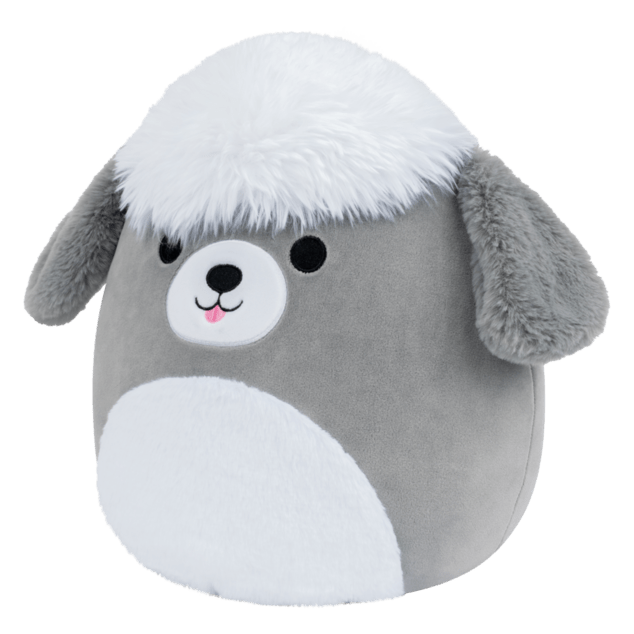 SQUISHMALLOWS Sivo-biely ovčiarsky pes - Arnold, 13 cm