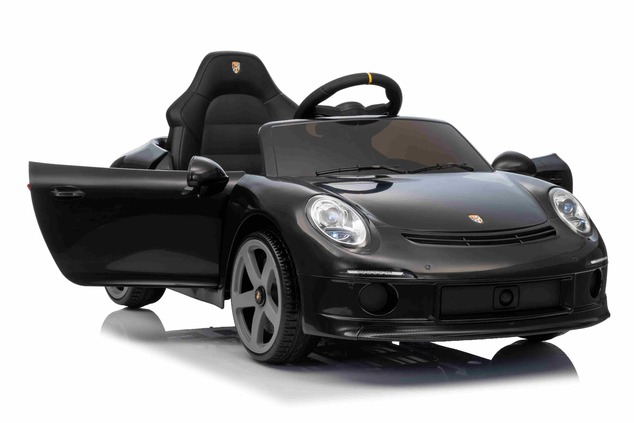 Elektrické autíčko RUF GT 12V, čierne, Otváracie dvere, 2.4 GHz diaľkové ovládanie, LED sv