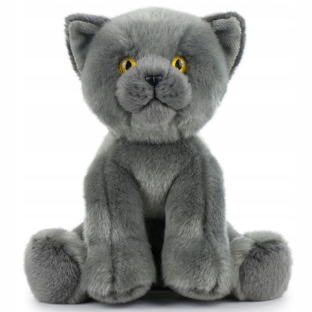 CATS Pisica albastră de Rusia jucărie de pluș realistă 28cm