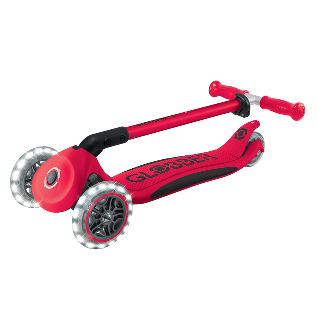 Trottinette pliable pour enfants Globber Elite Lights New Red