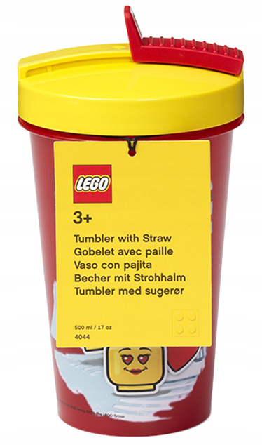 LEGO® ICONIC Girl Tasse mit Strohhalm - gelb / rot