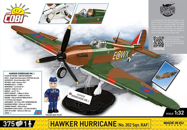 Cobi II WW Hawker Hurricane No 302 Sqn. RAF, 1:32, 373 k, 1 f