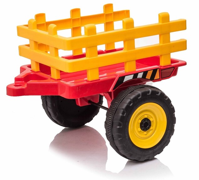 Elektrický Traktor WORKERS s vlečkou, červený, Pohon zadných kolies, 12V batéria