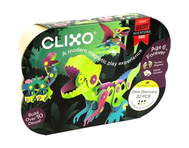 CLIXO Dino Discovery - ensemble de construction magnétique 22 pièces