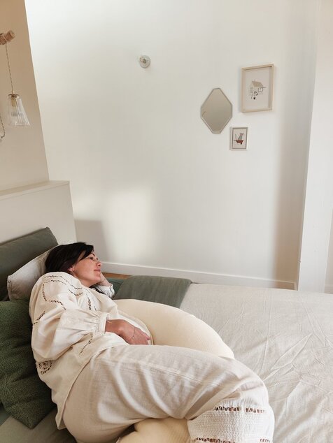Cuscino gravidanza e allattamento Multirelax 3in1 Ecru, Cotone
