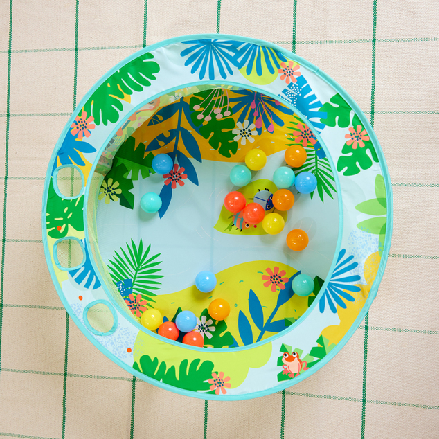 BRIGHT STARTS Piscine de jeu avec balles Rowdy Rainforest™ Stow &amp; Go, 6m+