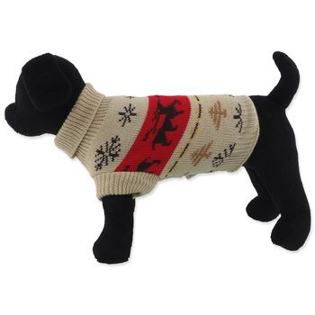Sveter Dog Fantasy Winter Tale Vianočný pletený so sobmi, L 55cm