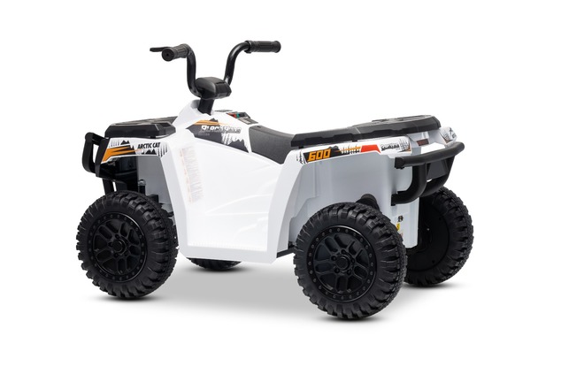 Licencovaná elektrická štvorkolka Arctic Cat 12V so zadným pohonom, biela, LED svetlá, Lít
