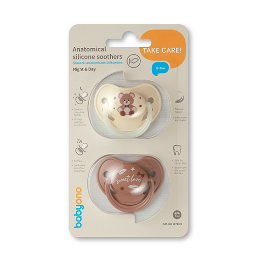 BABYONO Cumlíky silikónové anatomické 0-6m, 2 ks