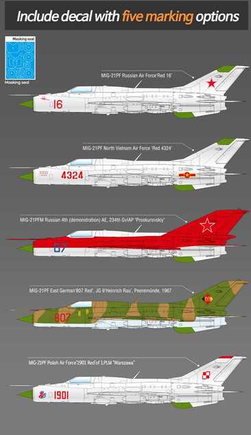 Model Kit avion 12320 - Rusko zračne snage MiG-21PF Fishbed-D (1:48)