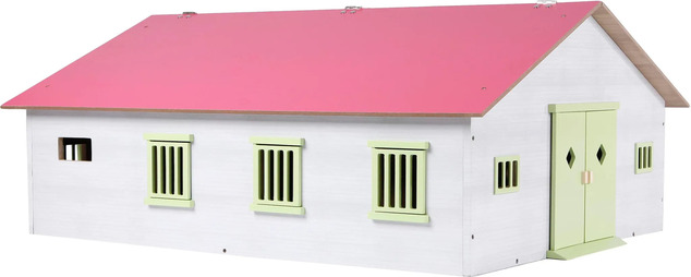 Kids Globe Horses Pferdestall aus Holz 72,5x38x60cm rosa 1:24 in Schachtel