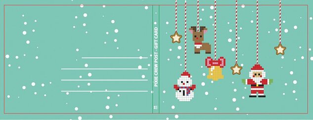 PIXIE CREW cartolina e auguri con regalo all'interno - Natale