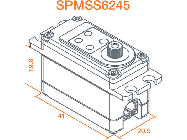 Spektrum servo S6245 Auto Vysoká rýchlosť Vysoký krútiaci moment 19.1kg.cm 0.06s/60° 23T